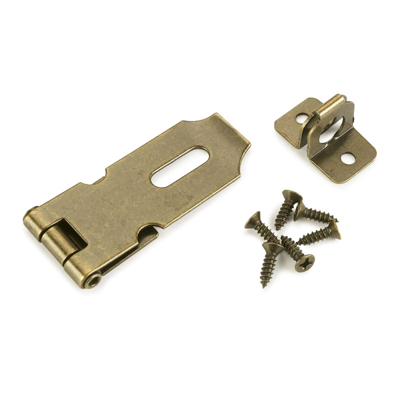 Chest Hasp with Screws - Antique Brass